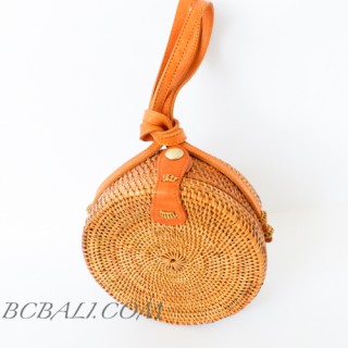 Round Circle Ata Rattan Handbag full handmade classic